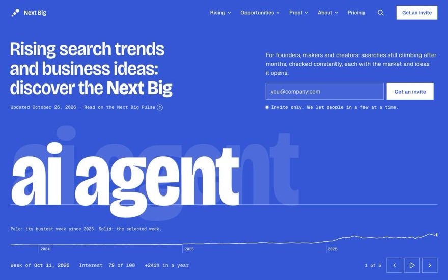 The nextbig.io home page